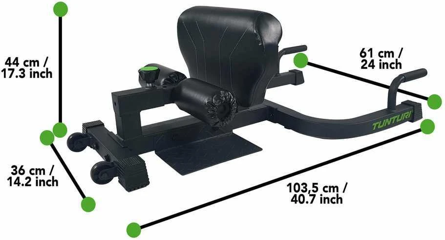 Tunturi Sissy Squat WT20 matmenų schema