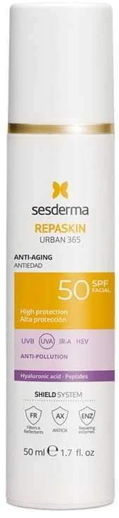 Sesderma Repaskin Urban 365 Apsauginis veido kremas su SPF50, 50 ml
