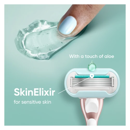 Skustuvas moterims Gillette Venus Deluxe Smooth Sensitive Rosegold + 9 skutimosi galvutės
