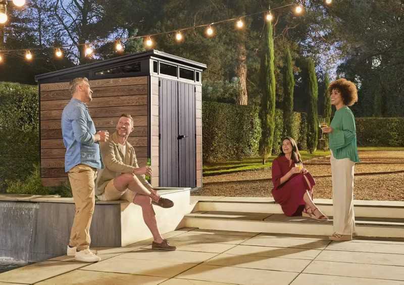 Sodo sandėliukas Keter Penthouse Signature Collection 7x7, uosio (ashwood) spalvos