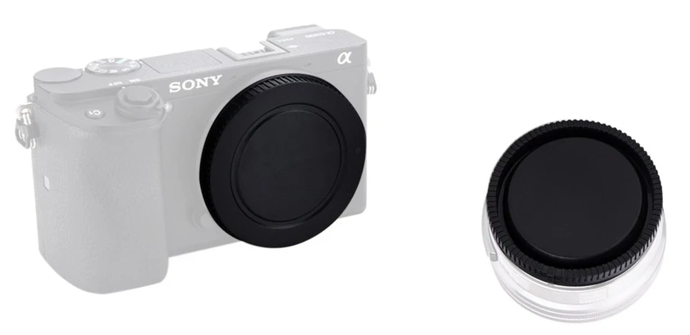 Sony E-mount Fotoaparato objektyvo ir korpuso dangtelių komplektas (ALC-R1EM + ALC-B1EM) aprašymas - Prekės nuotrauka