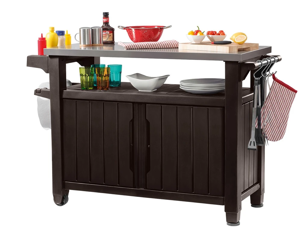 Stalas griliui Keter Unity XL 207L, rudos spalvos