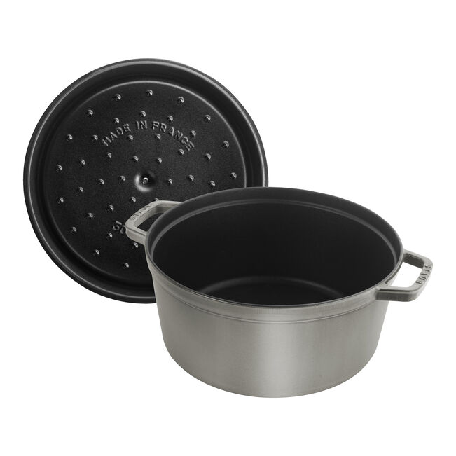 Staub La Cocotte 26 cm apvalus ketaus puodas troškinimui, grafito pilkos spalvos | 40509-312-0