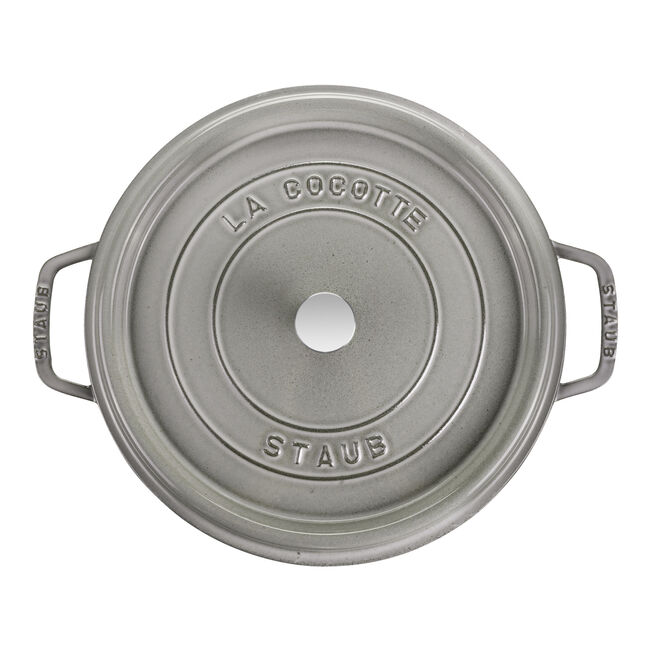 Staub La Cocotte 26 cm apvalus ketaus puodas troškinimui, grafito pilkos spalvos | 40509-312-0
