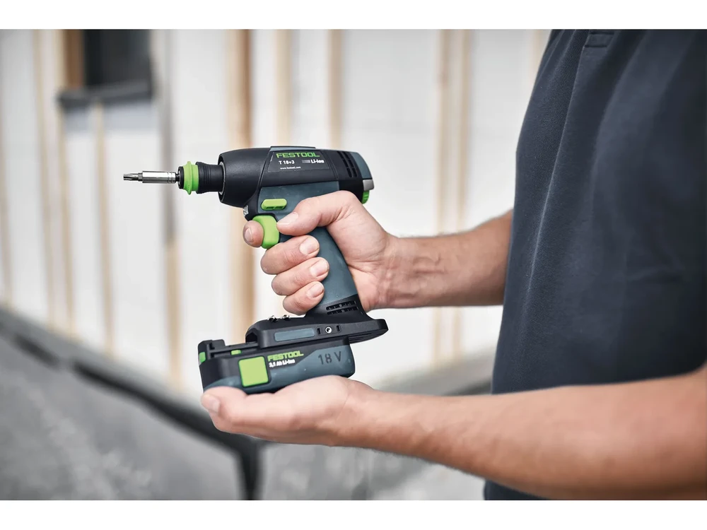 Suktuvas-gręžtuvas Festool T 18+3-Basic; 18 V (be akumuliatoriaus ir pakrovėjo)