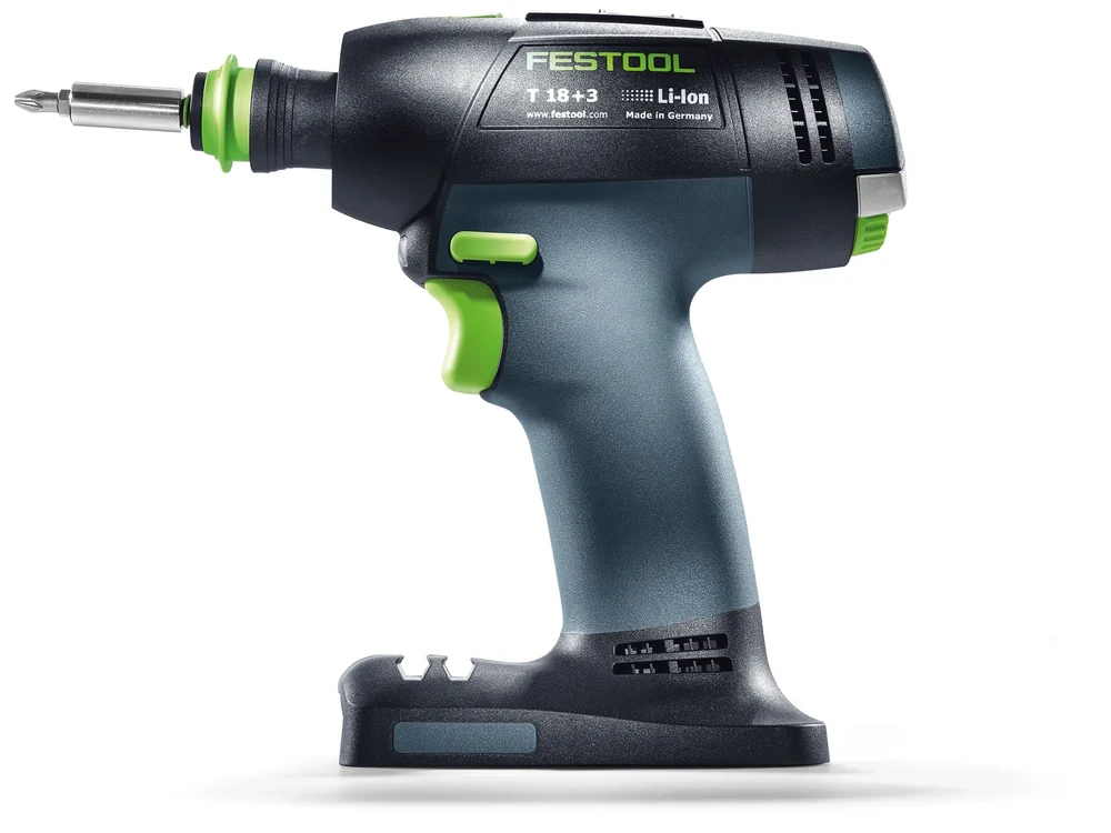 Suktuvas-gręžtuvas Festool T 18+3-Basic; 18 V (be akumuliatoriaus ir pakrovėjo)