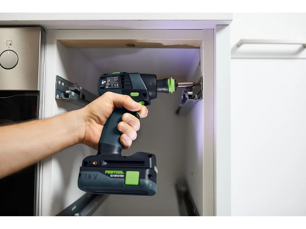 Akumuliatorinis gręžtuvas-suktuvas Festool TXS 18 C 3,0-Set; 2x3,0 Ah akum