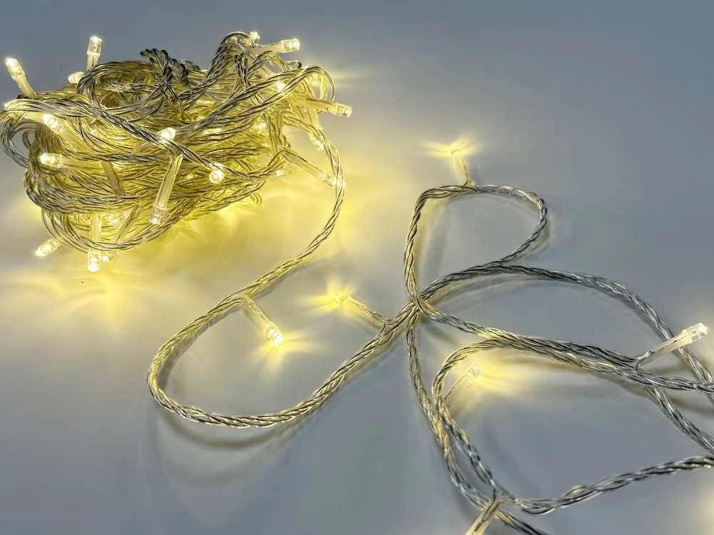 LED lempučių girlianda 60, 10 m, Šilta balta spalva