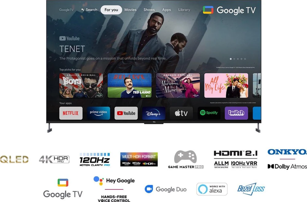 Televizorius TCL 98C731 | 98" 4K HDR | 144 Hz | GoogleTV
