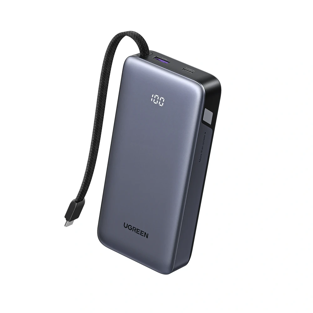 UGREEN nešiojama baterija (Power Bank) 20000mAh, 45W, su integruotu kabeliu, greitasis įkrovimas