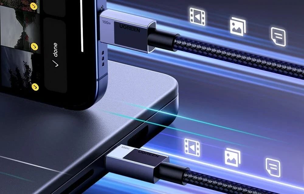 Ugreen ML USB įkrovimo laidas USB-C į USB-C PD L512 (pilkas), 2 m