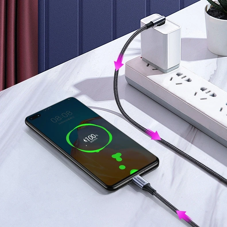 Kampinis įkrovimo laidas UGREEN US334 USB-C–USB-C, 5 A, PD 100 W, 1 m
