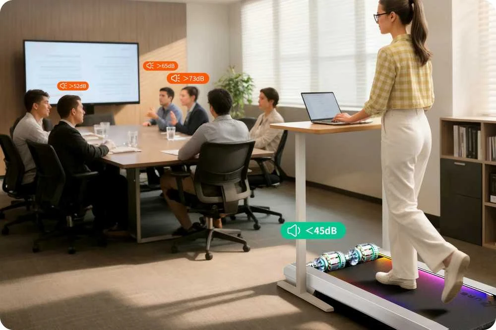 UREVO CyberPad for Office išmanusis bėgimo takelis, pilkas