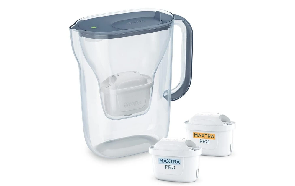 Vandens filtravimo ąsotis BRITA Style Essential 2.4L, mėlynos spalvos su 2x MAXTRA PRO filtrais