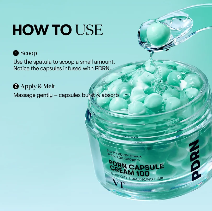 VT Cosmetics PDRN Capsule Cream 100 drėkinamasis ir stangrinamasis veido kremas, 50 ml