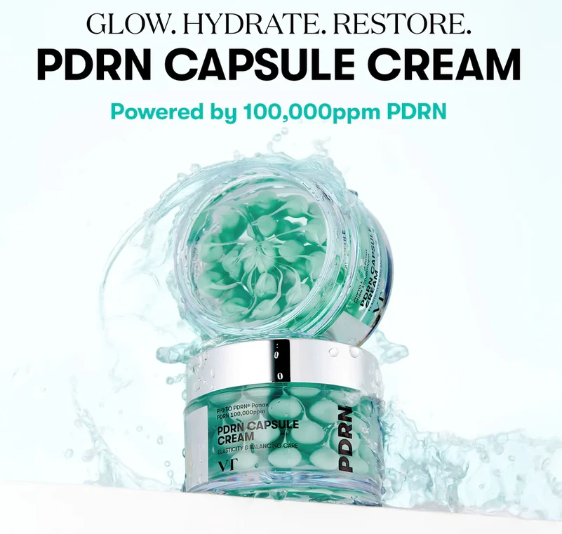 VT Cosmetics PDRN Capsule Cream 100 drėkinamasis ir stangrinamasis veido kremas, 50 ml