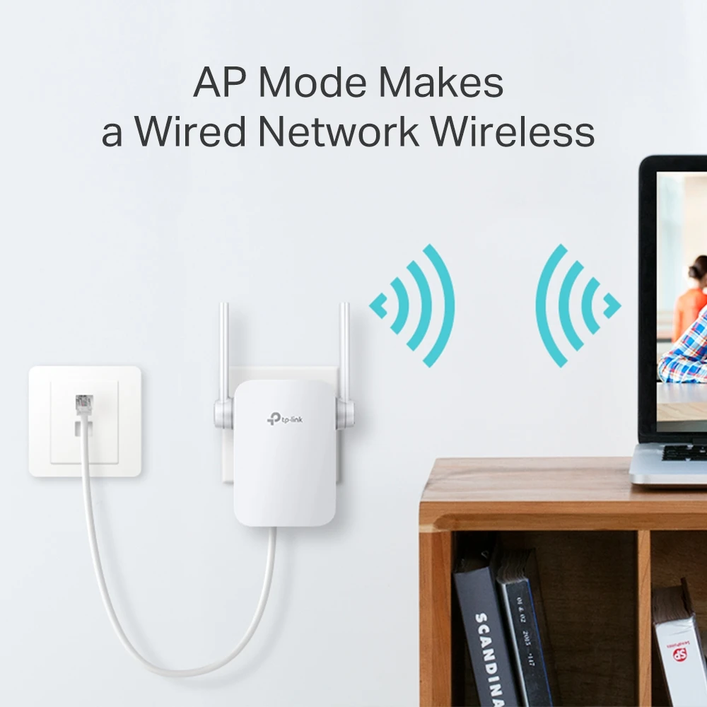 Wi-Fi signalo stiprintuvas TP-Link RE305 AC1200, Dual-Band, iki 1200 Mb/s, 2,4 / 5 GHz, Ethernet