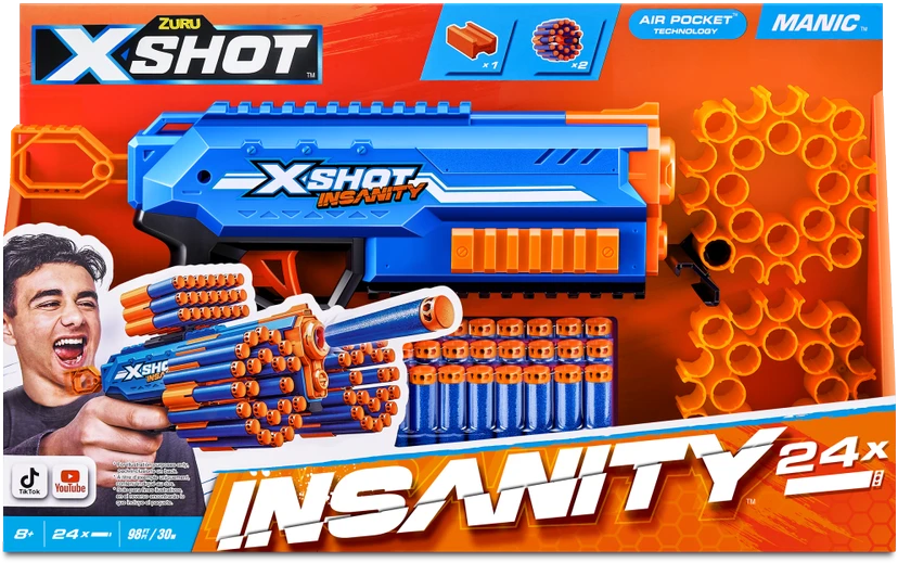 XShot X-SHOT žaislinis šautuvas Manic Insanity, 1 serija, 36603