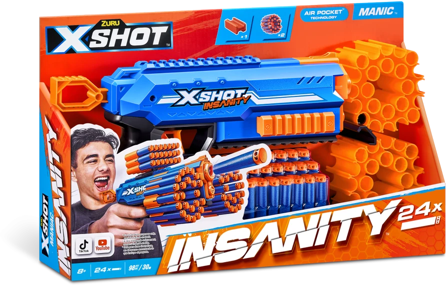 XShot X-SHOT žaislinis šautuvas Manic Insanity, 1 serija, 36603