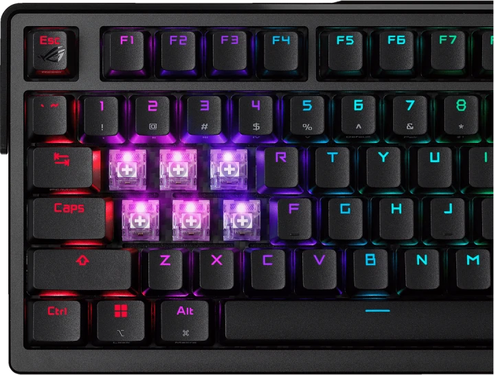 Žaidimų klaviatūra ASUS ROG AZOTH EXTREME 75% Wireless DIY Custom Gaming Keyboard, OLED ekranas
