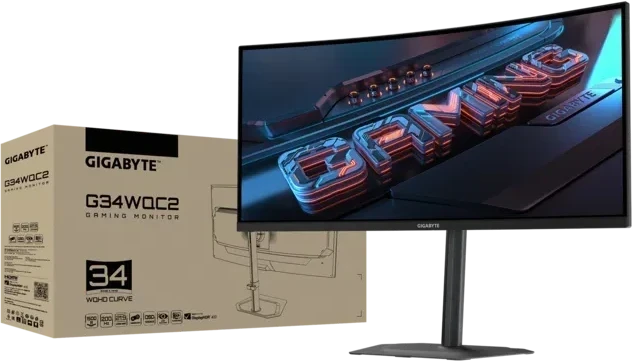 Žaidimų monitorius Gigabyte G34WQC2 EK | 34 " | VA | WQHD | 200 Hz | 1 ms | 3440 x 1440 pikselių | 450 cd/m² | 2 HDMI jungtys