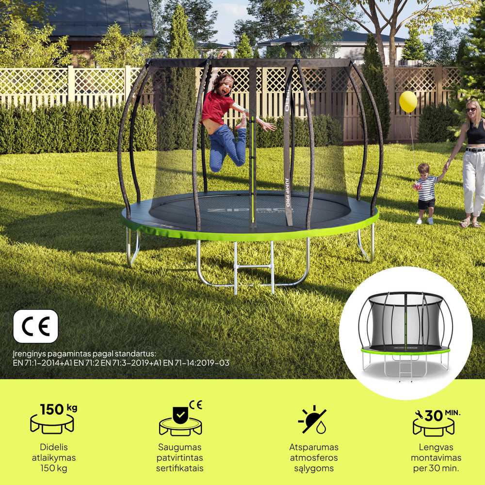 Zipro JumpPro Premium Batutas su vidiniu tinklu, 312cm