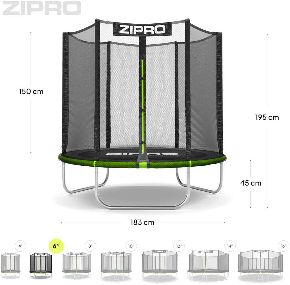 Zipro Jump Pro OUT batutas su išoriniu tinklu, 183 cm