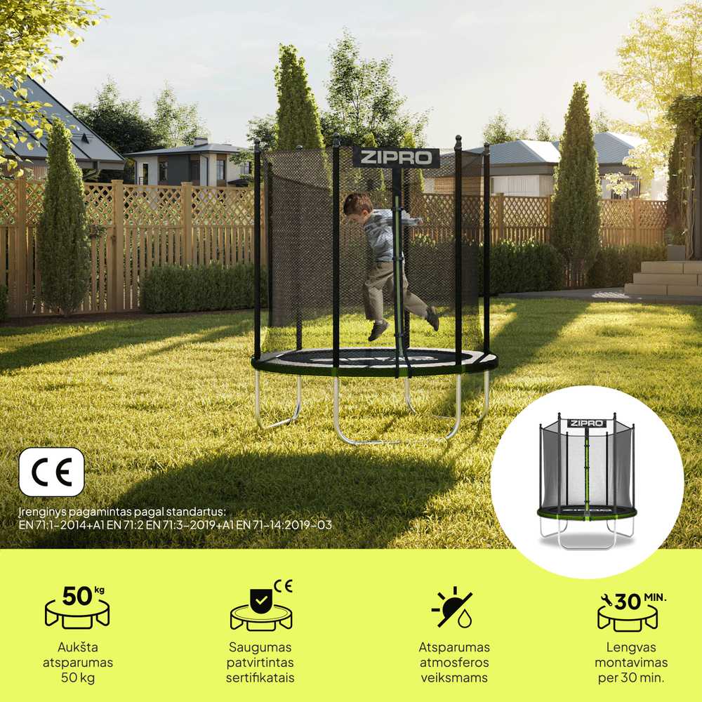 Zipro Jump Pro OUT batutas su išoriniu tinklu, 127 cm