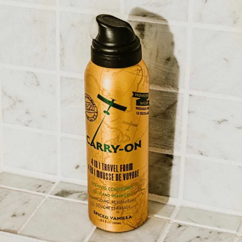 1821Manmade Daugiafunkcė priemonė vyrams 4 in 1 Carry On Travel Foam Spiced Vanilla CON3SV, 100 ml