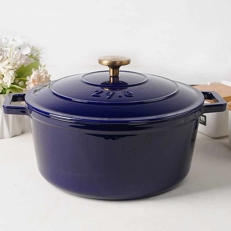 Apvalus emaliuotas ketaus puodas Zyle ZY020BLKI, mėlynas, Ø 27 cm, 6 l