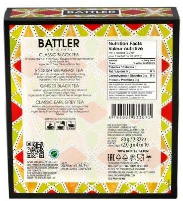Arbatos rinkinys Battler Original Juodas Tea Sampler BO-GL-8004, 40 vnt.