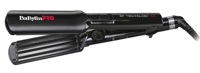 BaByliss PRO BABYLISS presuojamas geležis BAB2658EPCE Keraminė šildymo sistema, Statinės skersmuo 38 mm, Temperatūra (min) 150 °C, Temperatūra (maks.) 230 °C, Šildymo lygių skaičius 5, 125 W, Juodas, Taip, Taip