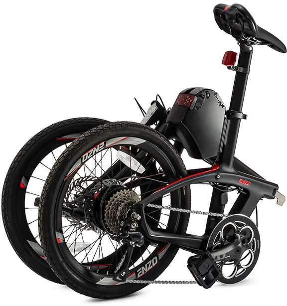 Beaster Scooter Sulankstomas elektrinis karboninio rėmo dviratis Beaster, BS125B, juodas, 250 W