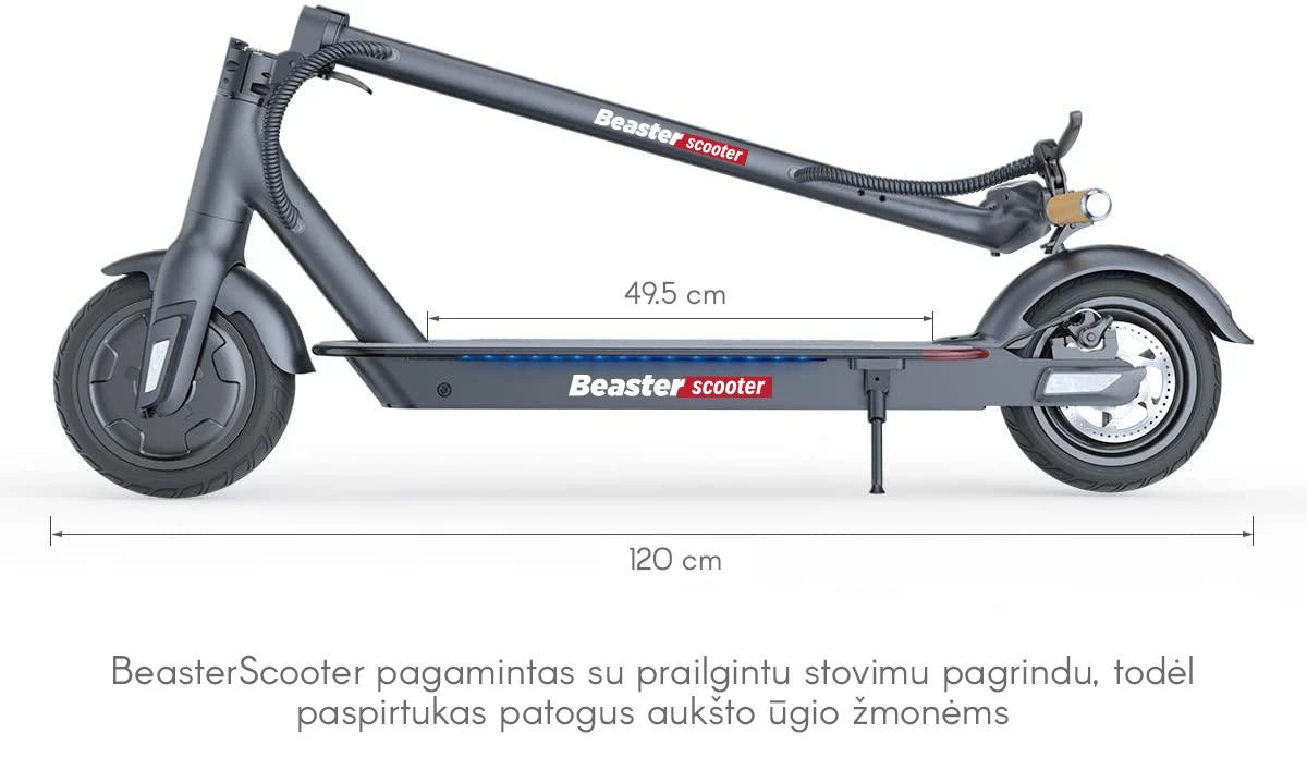 Elektrinis paspirtukas Beaster Scooter BS06BL 350 W, 36 V, 8 Ah, juodas