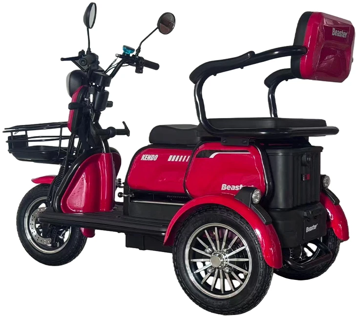 Beaster Elektrinis triratis motoroleris, BSKENDO1A, raudonas, surinktas, 500 W