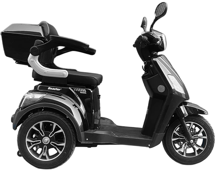 Beaster Elektrinis triratis motoroleris, BSMAGNUM3A, juodas, surinktas, 1000 W
