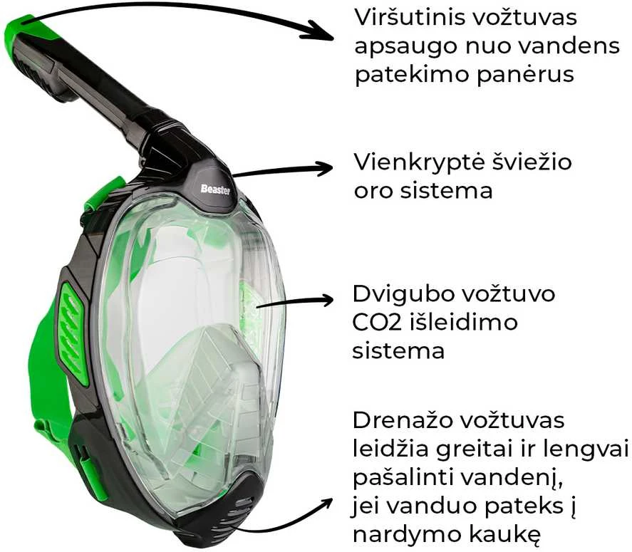 Beaster Scooter Nardymo kaukė Beaster BS1522SF, L/XL