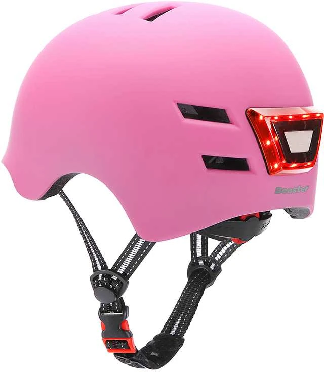 Beaster Scooter Šalmas Beaster BS02HPM, M dydis, rožinis, su LED lemputėmis