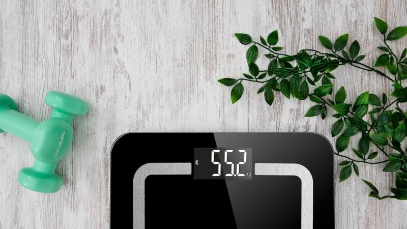 CECOTEC Svarstyklės Surface Precision 95 išmaniosios skaitmeninės vonios svarstyklės didelio tikslumo su jungiamumu ir matavimo juostele