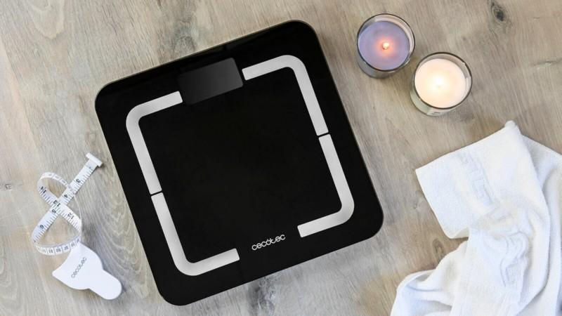 CECOTEC Svarstyklės Surface Precision 95 išmaniosios skaitmeninės vonios svarstyklės didelio tikslumo su jungiamumu ir matavimo juostele