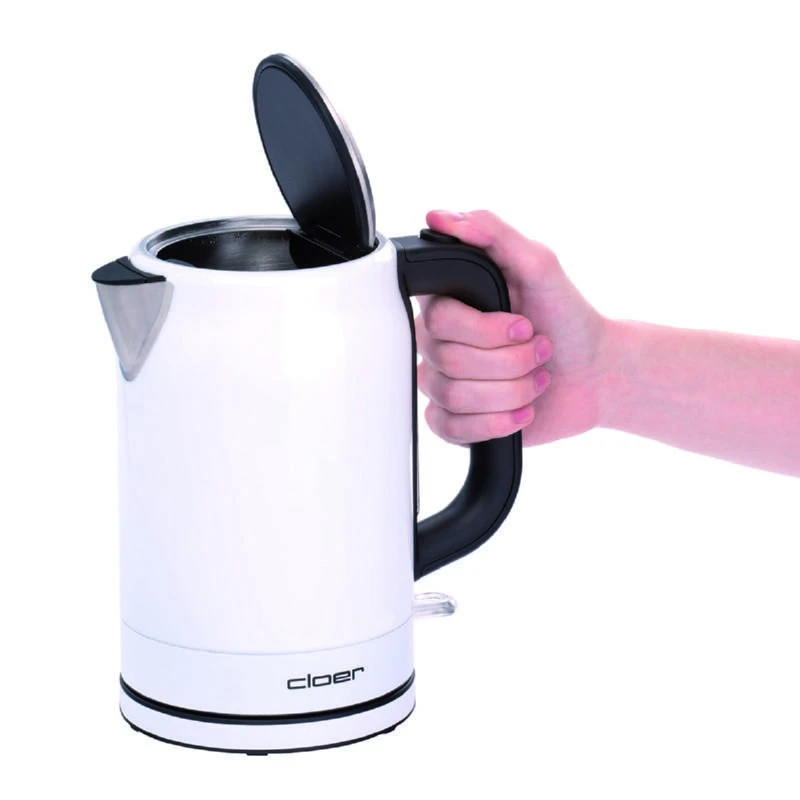 CLoer Virdulys 4521 Standard, Nerūdijantis plienas, Baltas/stainless steel, 2200 W, 360° rotational base, 1.7 L