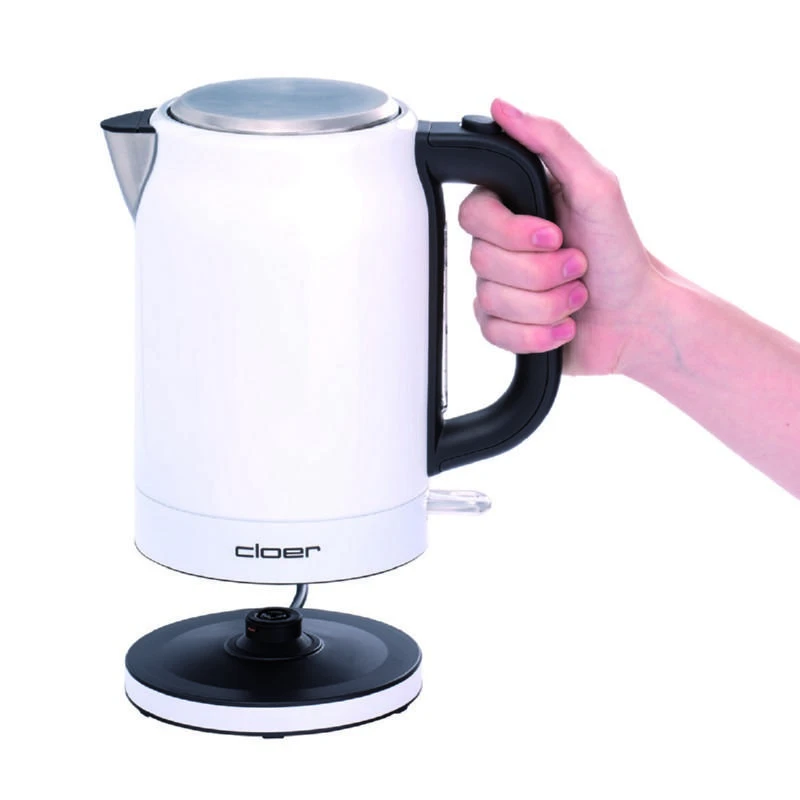 CLoer Virdulys 4521 Standard, Nerūdijantis plienas, Baltas/stainless steel, 2200 W, 360° rotational base, 1.7 L