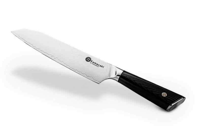 Damasko plieno peilis Kamazaki, Santoku peilis, 18 cm, KZI006KN