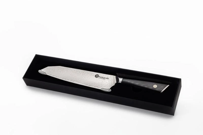 Damasko plieno peilis Kamazaki, Santoku peilis, 18 cm, KZI006KN