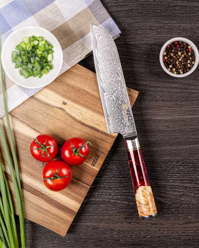Damasko plieno peilis Kamazaki Santoku KZI205KN, 18 cm