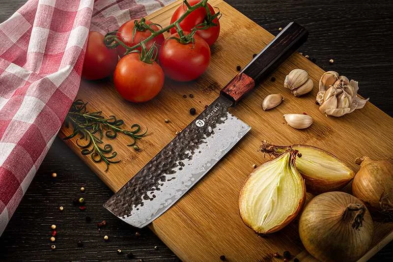 Damasko plieno peilis KAMAZAKI, Nakiri peilis, 18 cm, KZI218KN