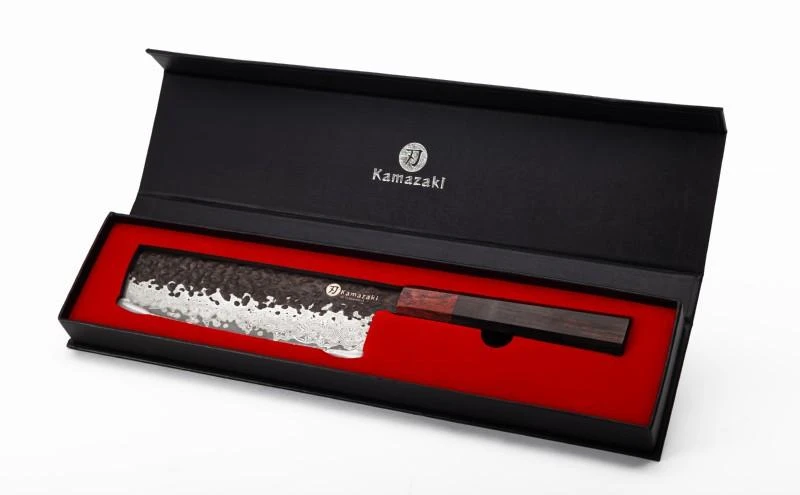 Damasko plieno peilis KAMAZAKI, Nakiri peilis, 18 cm, KZI218KN