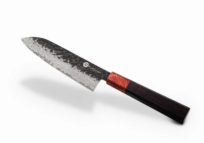 Damasko plieno peilis KAMAZAKI, Santoku peilis, 18 cm, KZI219KN