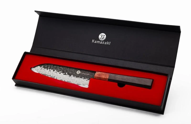Damasko plieno peilis KAMAZAKI, Santoku peilis, 18 cm, KZI219KN
