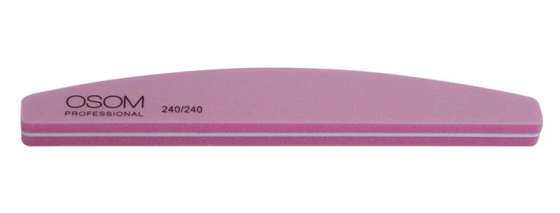 Dildė nagų poliravimui Osom Professional, Half Moon Shape, rožinė, SD1793240240 240/240, 1 vnt, 1/12